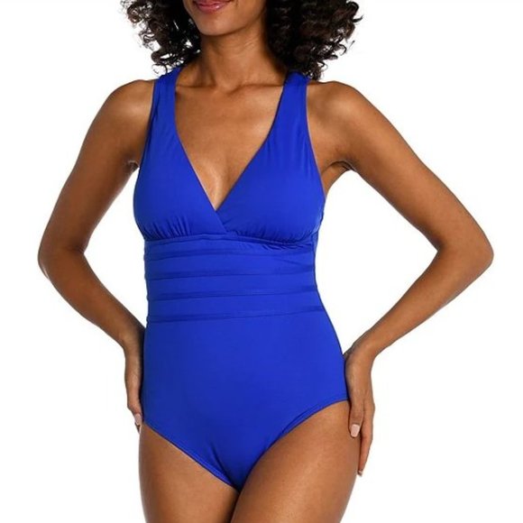 LA BLANCA "Sapphire" Strappy-Back Tummy-Control Swimsuit NEW W… - Picture 4 of 14